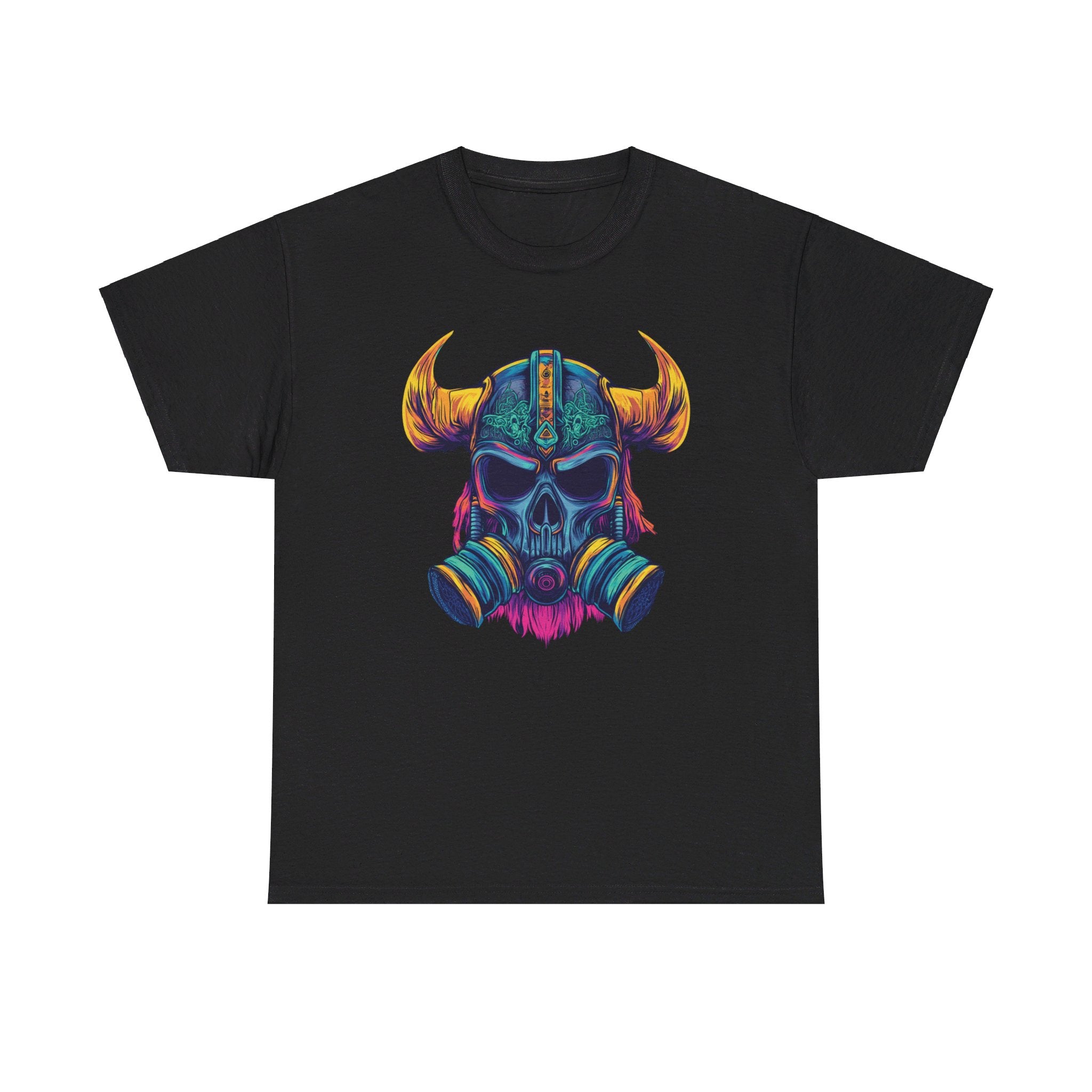 T-shirt Guerrier Viking - Design Casque avec Masque à Gaz Neon