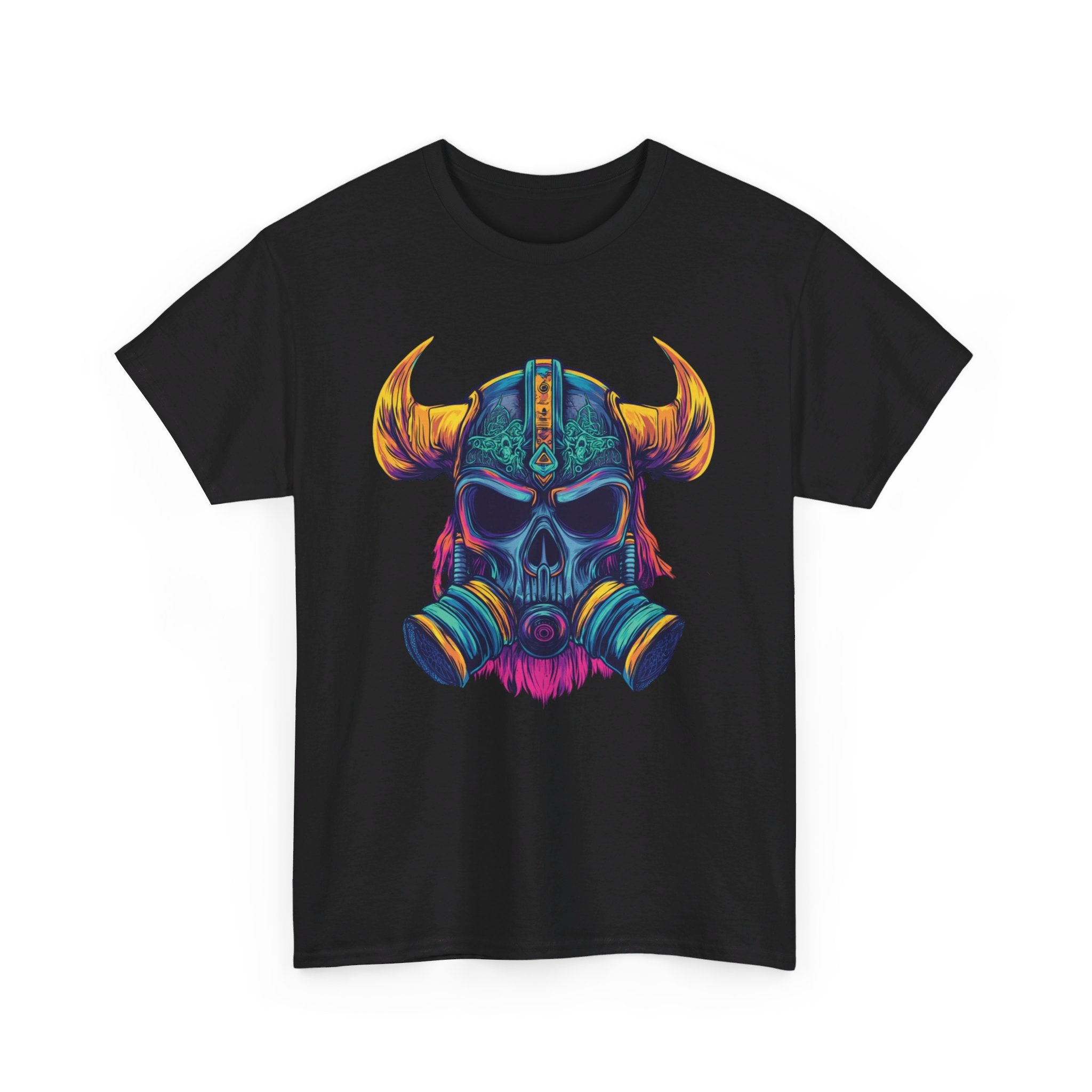 T-shirt Guerrier Viking - Design Casque avec Masque à Gaz Neon