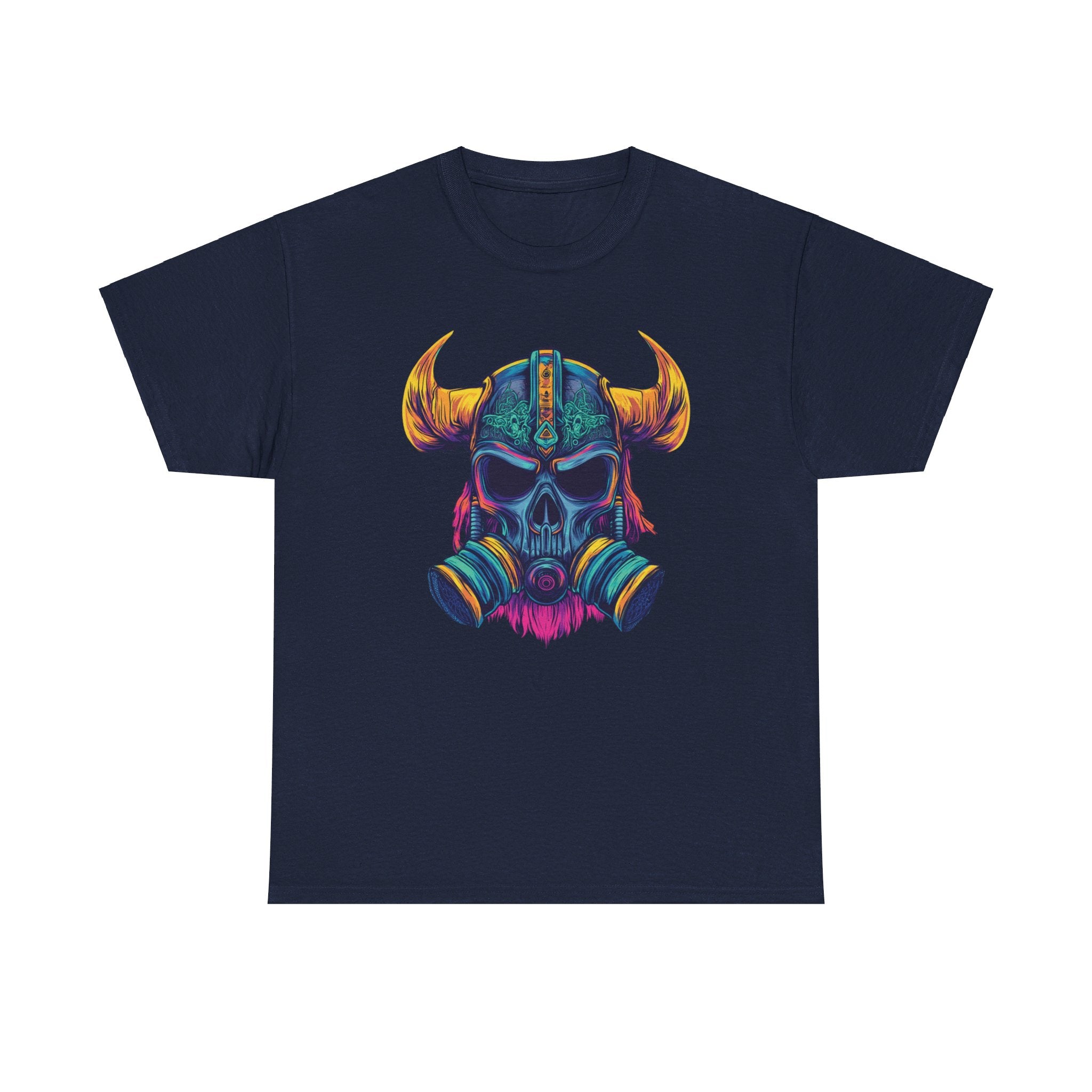 T-shirt Guerrier Viking - Design Casque avec Masque à Gaz Neon