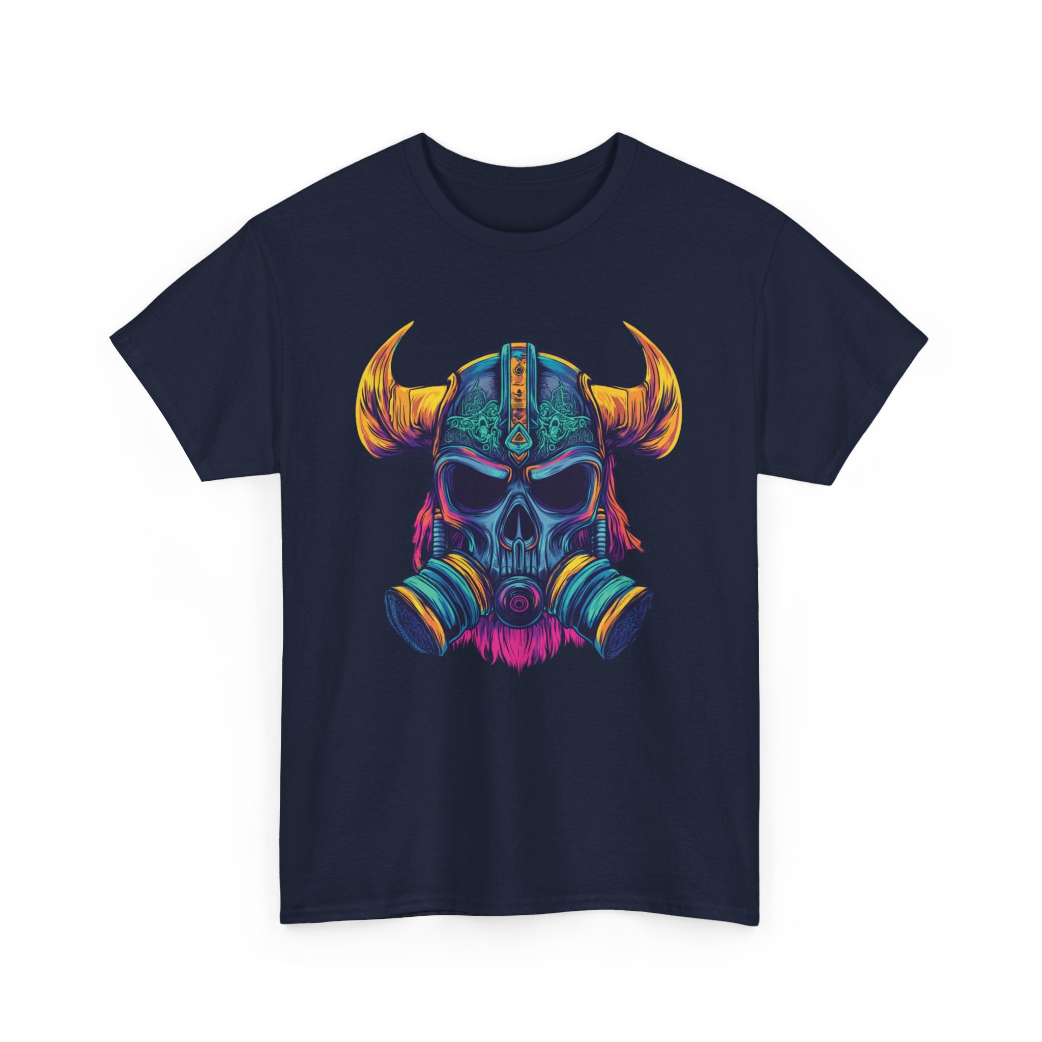 T-shirt Guerrier Viking - Design Casque avec Masque à Gaz Neon