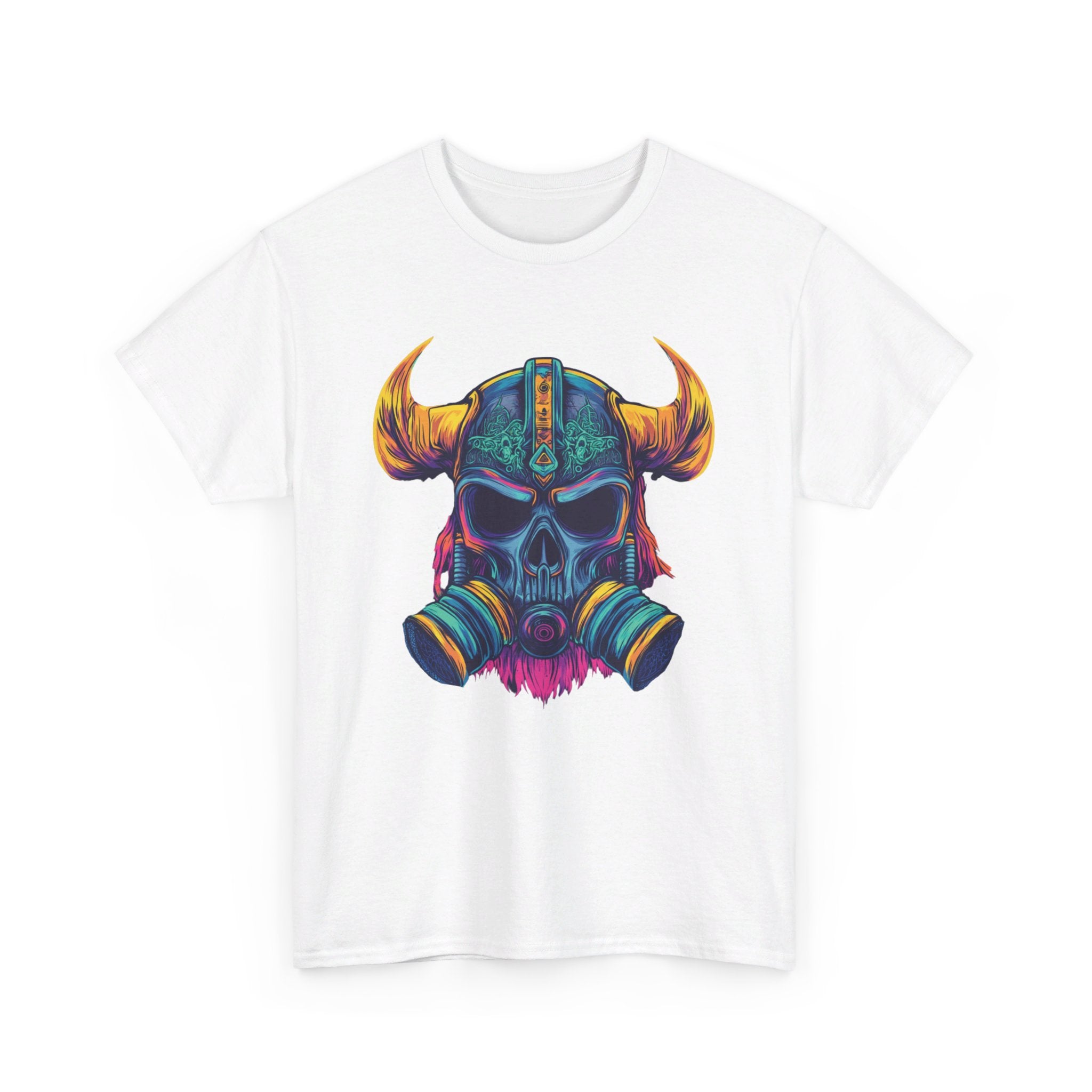 T-shirt Guerrier Viking - Design Casque avec Masque à Gaz Neon