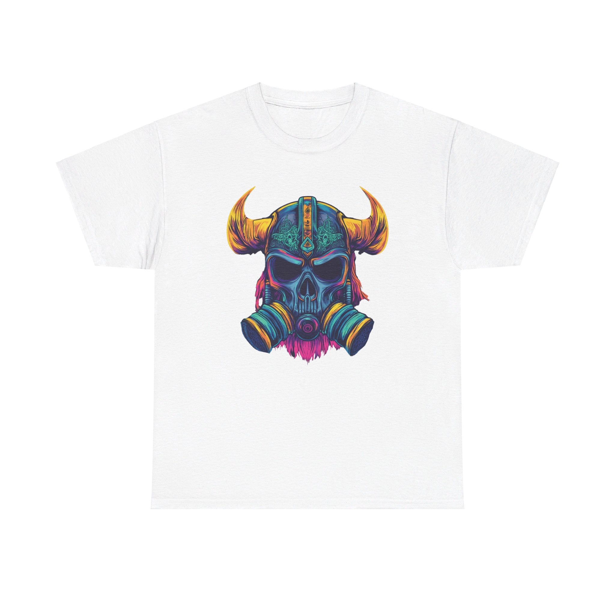 T-shirt Guerrier Viking - Design Casque avec Masque à Gaz Neon