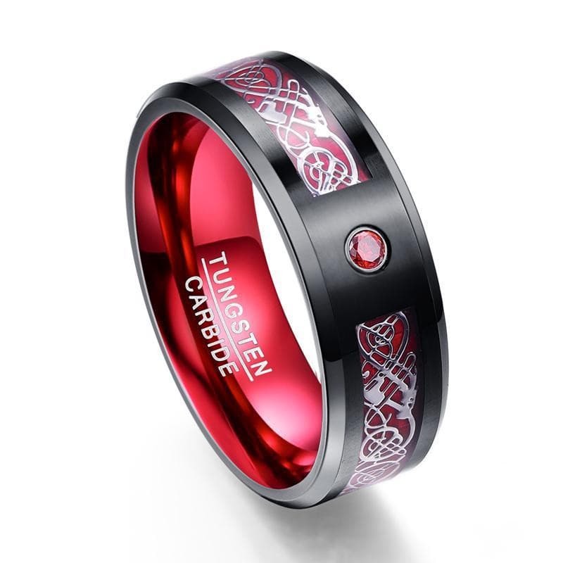 Bague Jarl Valhalla Rouge