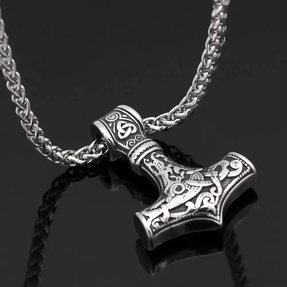 Collier Mjolnir en Acier Inoxydable argent