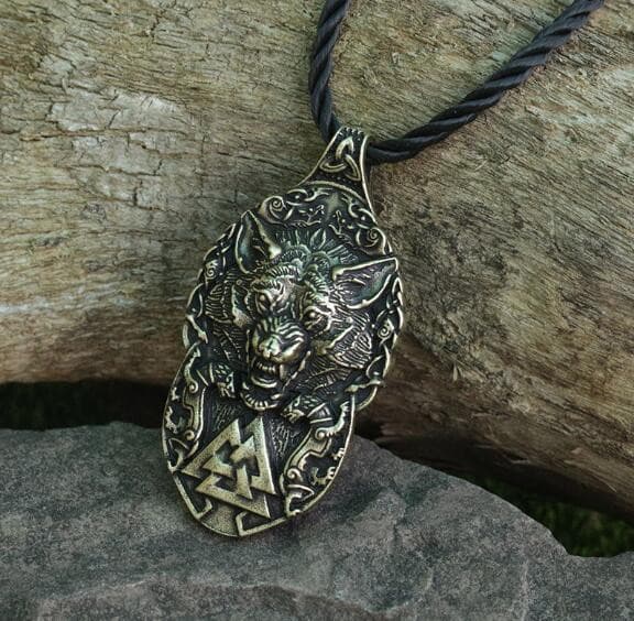 Collier Viking du puissant "Loup de Fenrir".